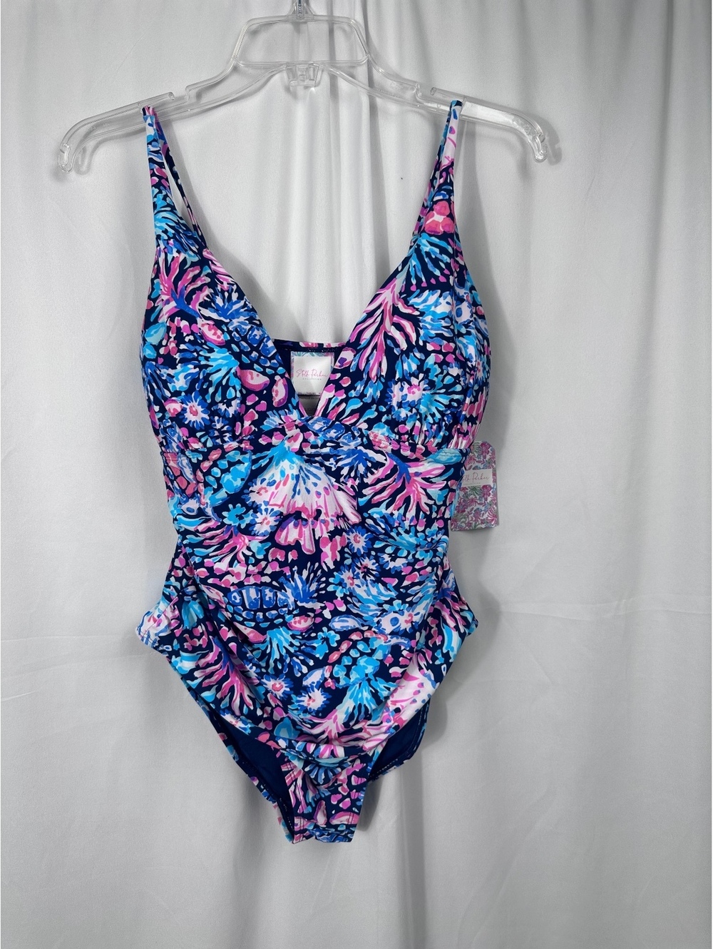 Stella Parker Collection Women's One-Piece Swimsuit, Size Large, Dress Blue